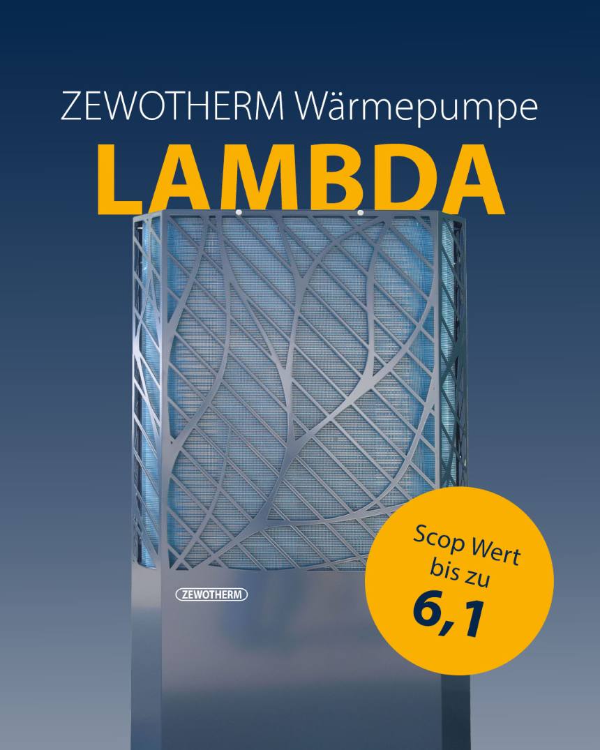 Zewotherm Wärmepumpe Lambda – SCOP-Wert bis zu 6,1